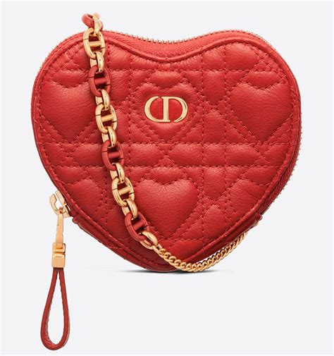 dior caro heart pouch with chain price